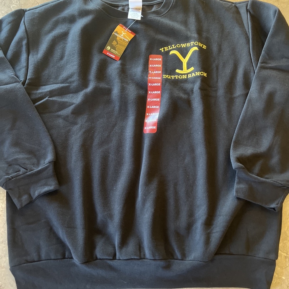 Yellowstone Dutton Ranch (Sweatshirt ) Adult XL Black & Yellow Embroidered